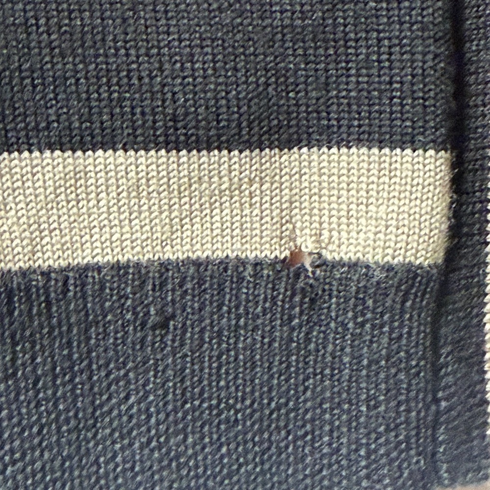 Ann Taylor‎ Merino Wool Sweater Dress Large NWT Striped Career Preppy Chic FLAW - Picture 9 of 9